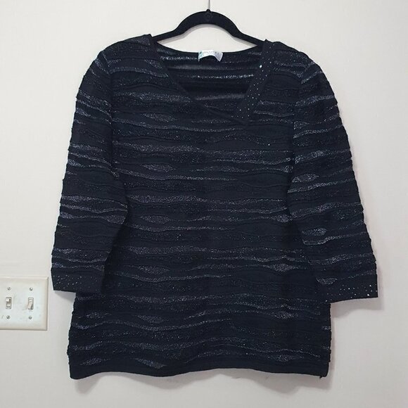 Stizzoli Blended Wool Glitter Top and Pleated Skirt Set - Picture 3 of 14